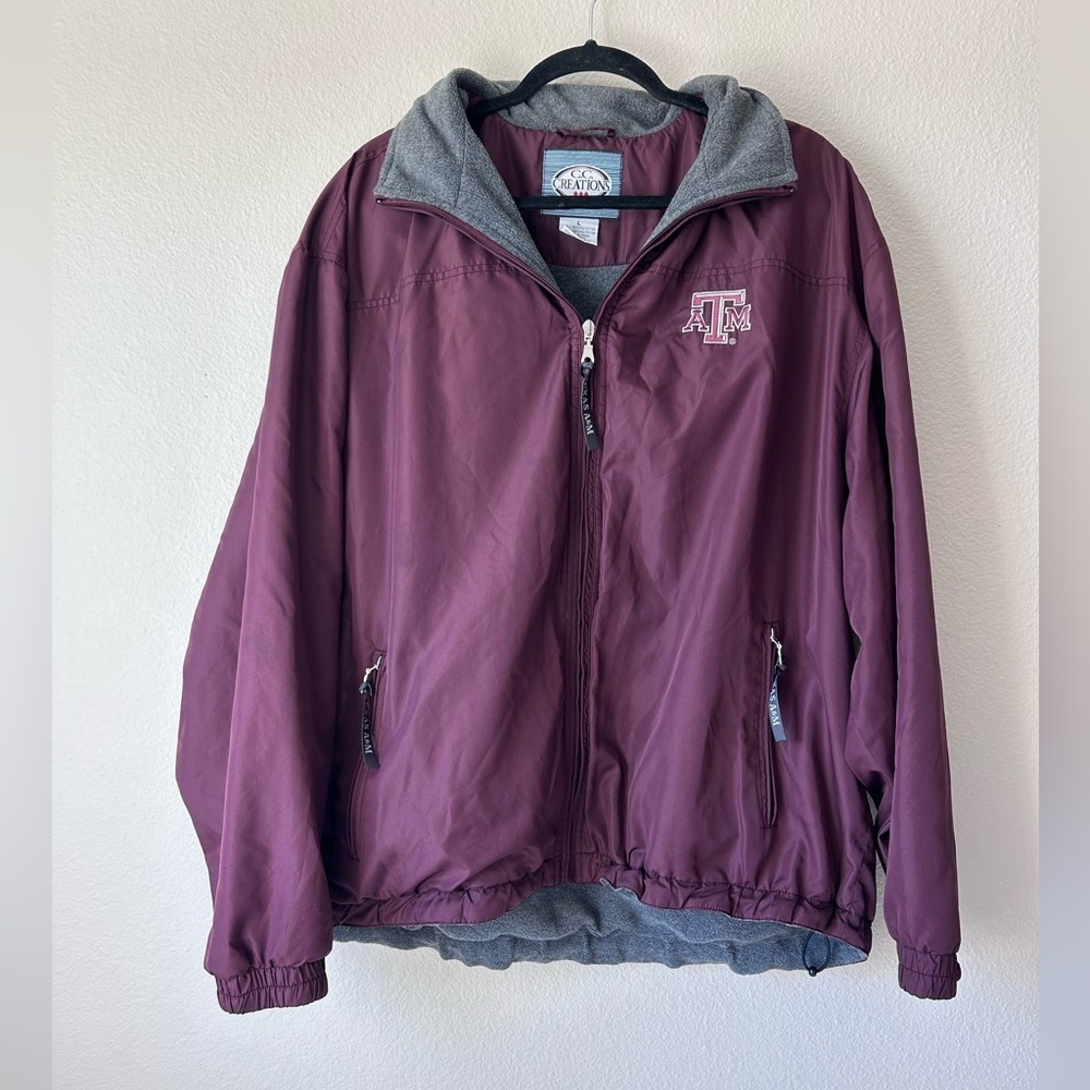 University Of Texas A&M Windbreaker Heavy Jacket Size Large